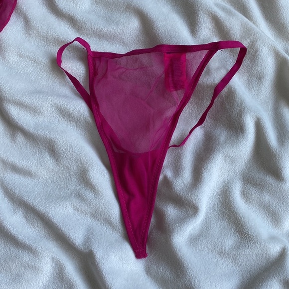 La Senza Magenta Babydoll & Thong Set – Size S | Luxe Lingerie | Mesh - Picture 3 of 7